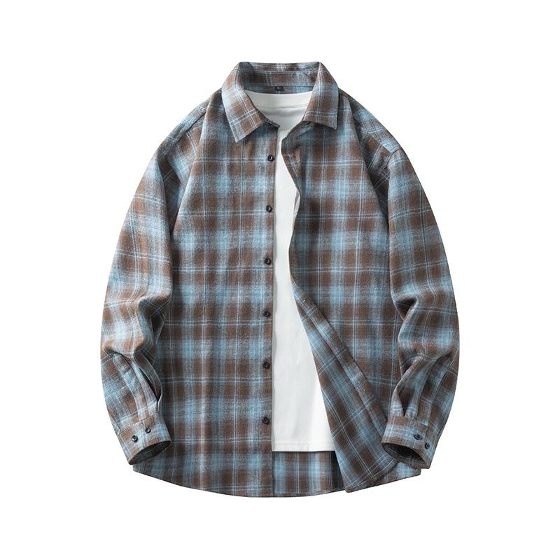 Autumn New Trendy Plaid Long-sleeved Shirts for Men and Women, Korean Style Loose Casual Jackets, Versatile Shirts for Couples