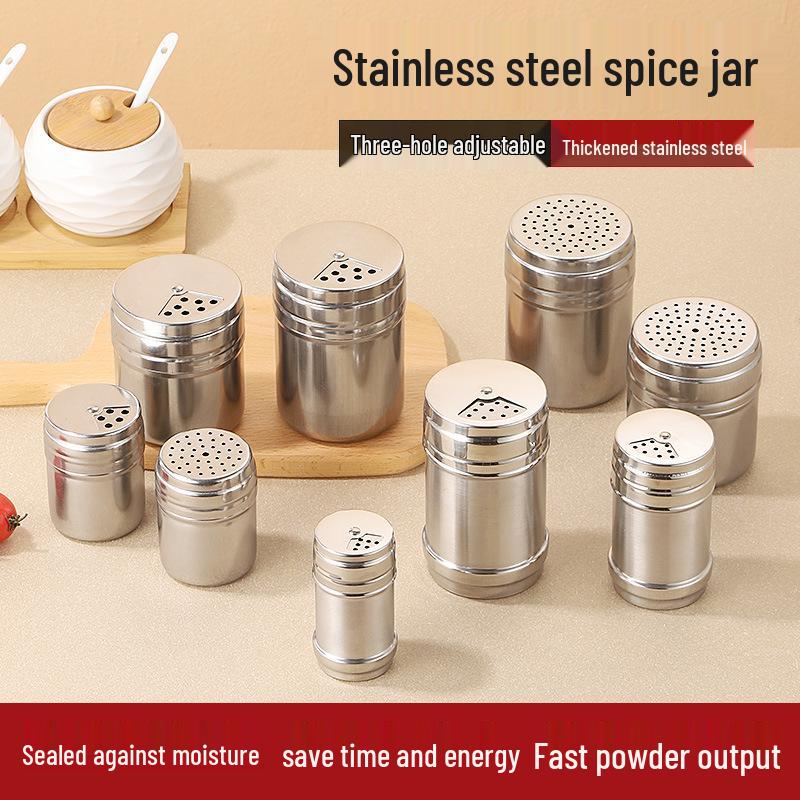 Stainless Steel Large Capacity Seasoning Jar for Kitchen and BBQ Small Single-use