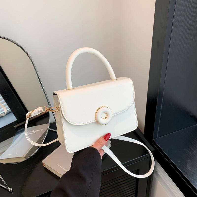 Korean Style Small Square Bag With Stitching Detail And Single Shoulder Strap