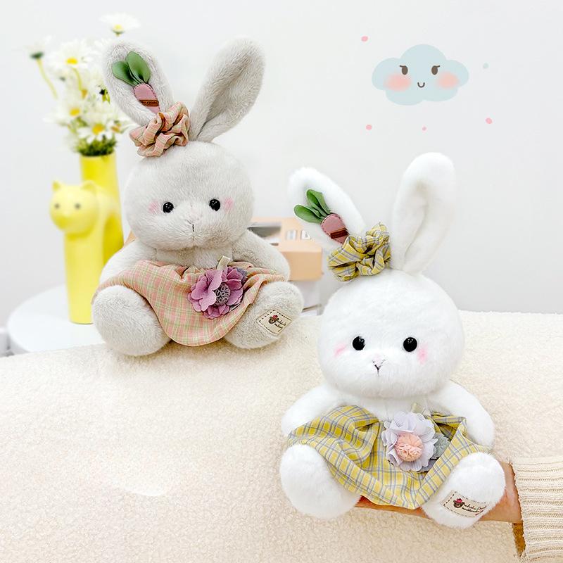 Pink Skirt Rabbit Rabbit Doll Plush Toy Little White Rabbit Doll 8 Inch Grab Machine Rag Doll