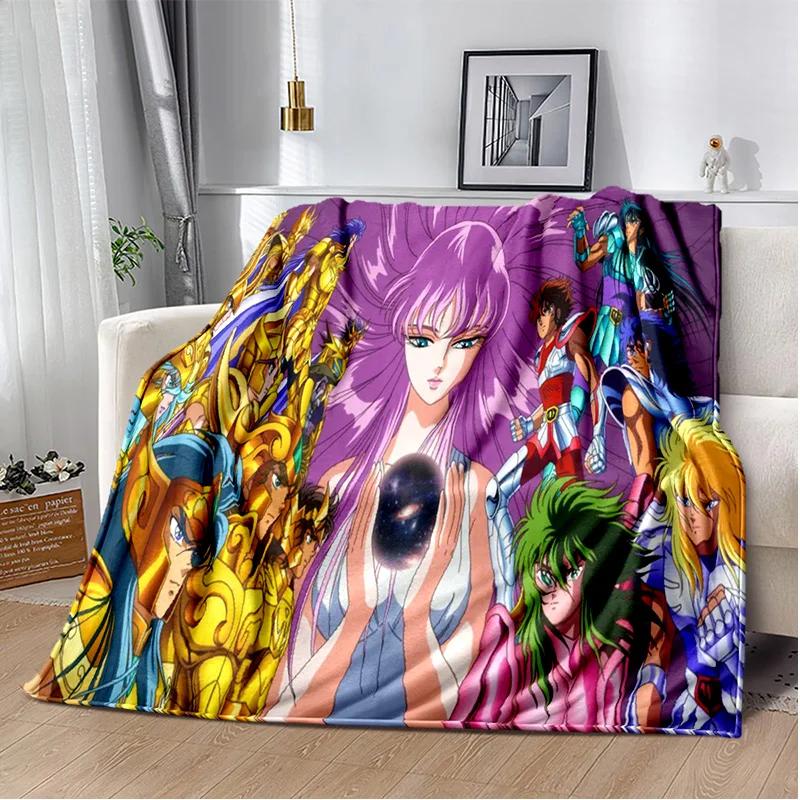 3D-Retro-Saint-Seiya-Anime-Cartoon-Decke, weiche Überwurfdecke für Zuhause, Schlafzimmer, Bett, Sofa, Picknick, Reisen, Büro, Decke für Kinder
