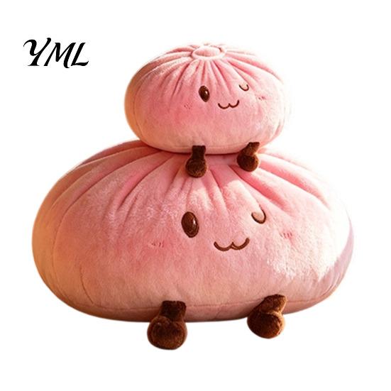 Soft Stuffed Food Cushion Cute Dumpling Plush Pillow, Funny Bun Animal Toy, PP Cotton Playful Room Decorations Filled Decorative for Kids Sofa And Car