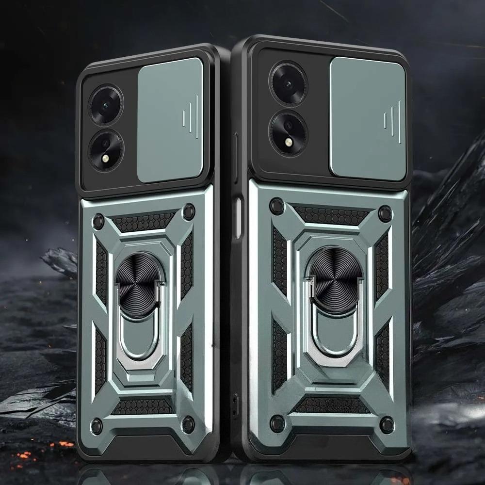 Armor Case For OPPO A79 A78 A58 A38 A18 A98 5G A77 A57 A57S A76 A16 A16S A54S Cover With Ring Magnetic Holder Coque Fundas