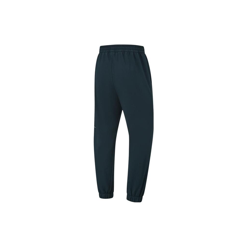 Li Ning Fitness Series Solid Color Cuffed Fleece Water-Resistant Knitted Sports Pants Men Pants Black AYKT631-1