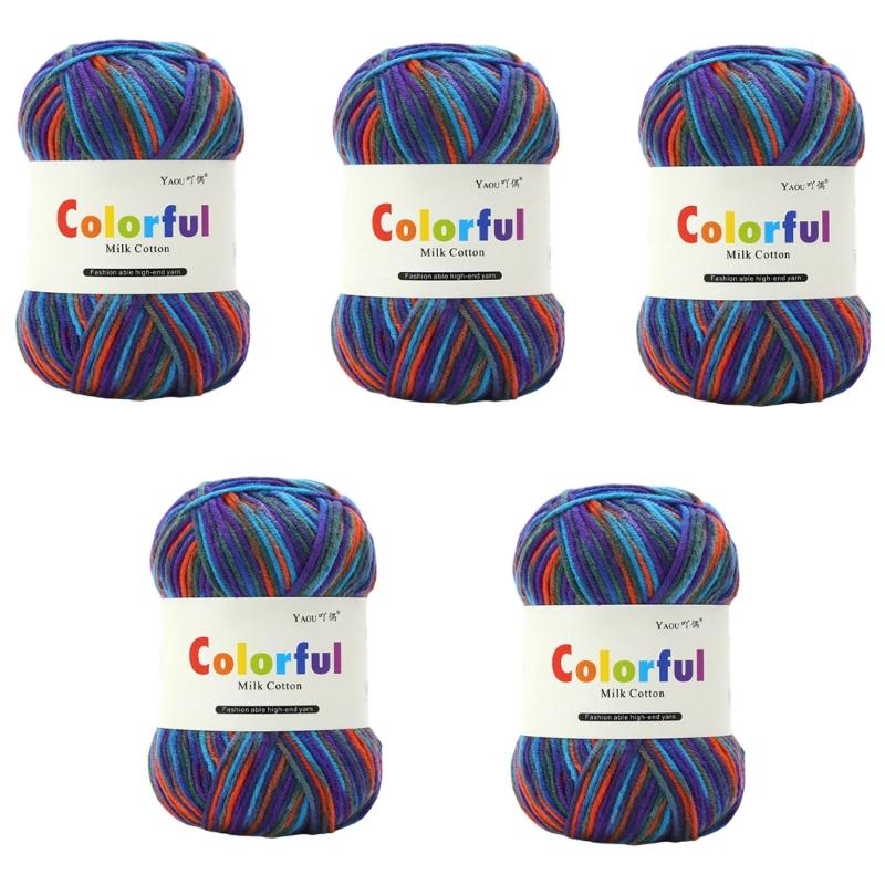 5Rolls Soft Dyed Acrylic Yarn 50grams Per Roll for Knitting Sweater Scarves Hat Blankets Baby Clothes Home Decoration