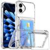 Flip Case for iPhone 16 - TPU+PC, Transparent, With Stand