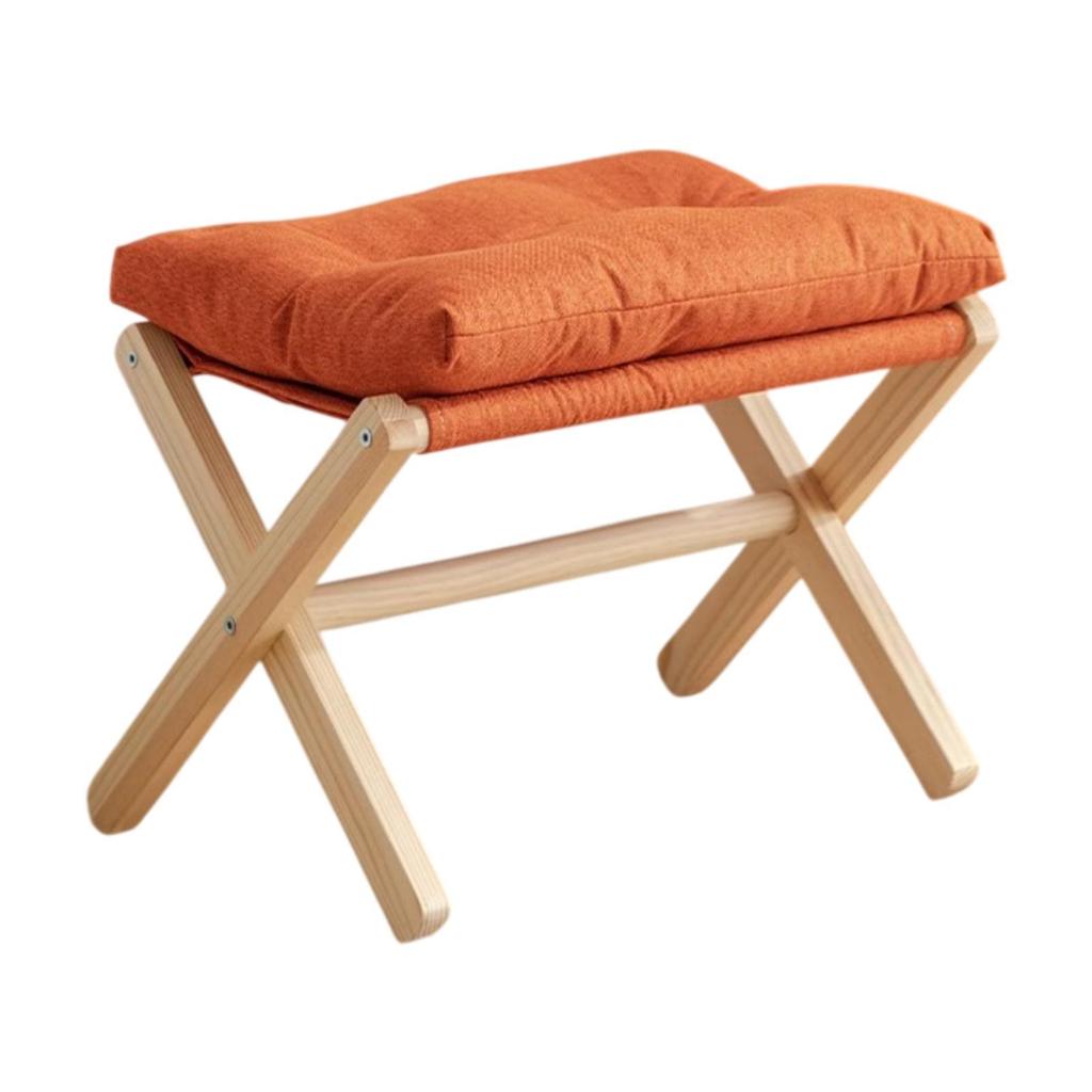 Small Footstool Leisure Stool Shoe Changing Stool Wooden Legs Foot Rest Kids
