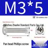 304 Stainless Steel Phillips Pan Head Machine Screw 