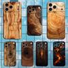 Wood Texture Natural Case For iPhone 15,16,12,14,17,13,11,Plus,Pro Max,8,7,XR,SE,XS,X,Mini,Soft Silicone Black