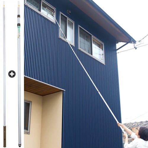 Azuma Industries Aluminum Telescopic Handle and Connecting Handle Set (3-section Telescopic Handle + 1 Main Handle) Handle Only, Lightweight and Rust-