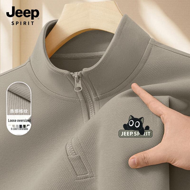 Мужская толстовка JEEP SPIRIT 2025 свободного кроя с полумолнией L