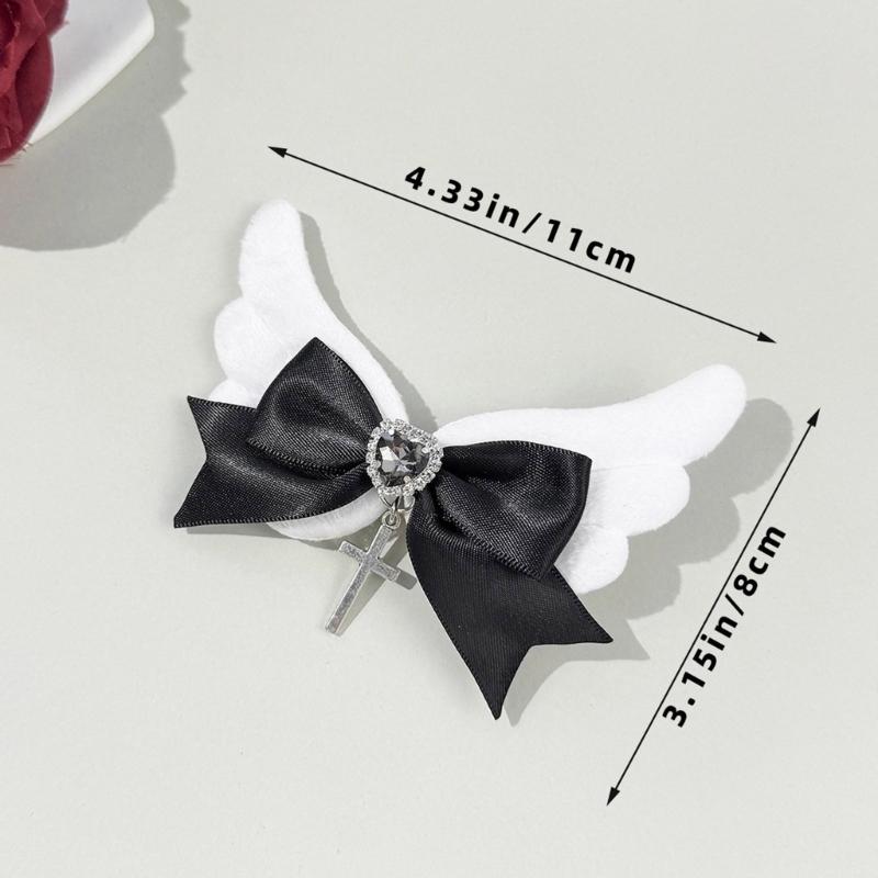 Baby Girls Hair Bows Clip With Angel Wing Gentle Nonslip Grip Ribbon Costume Accessories For Toddler Infants