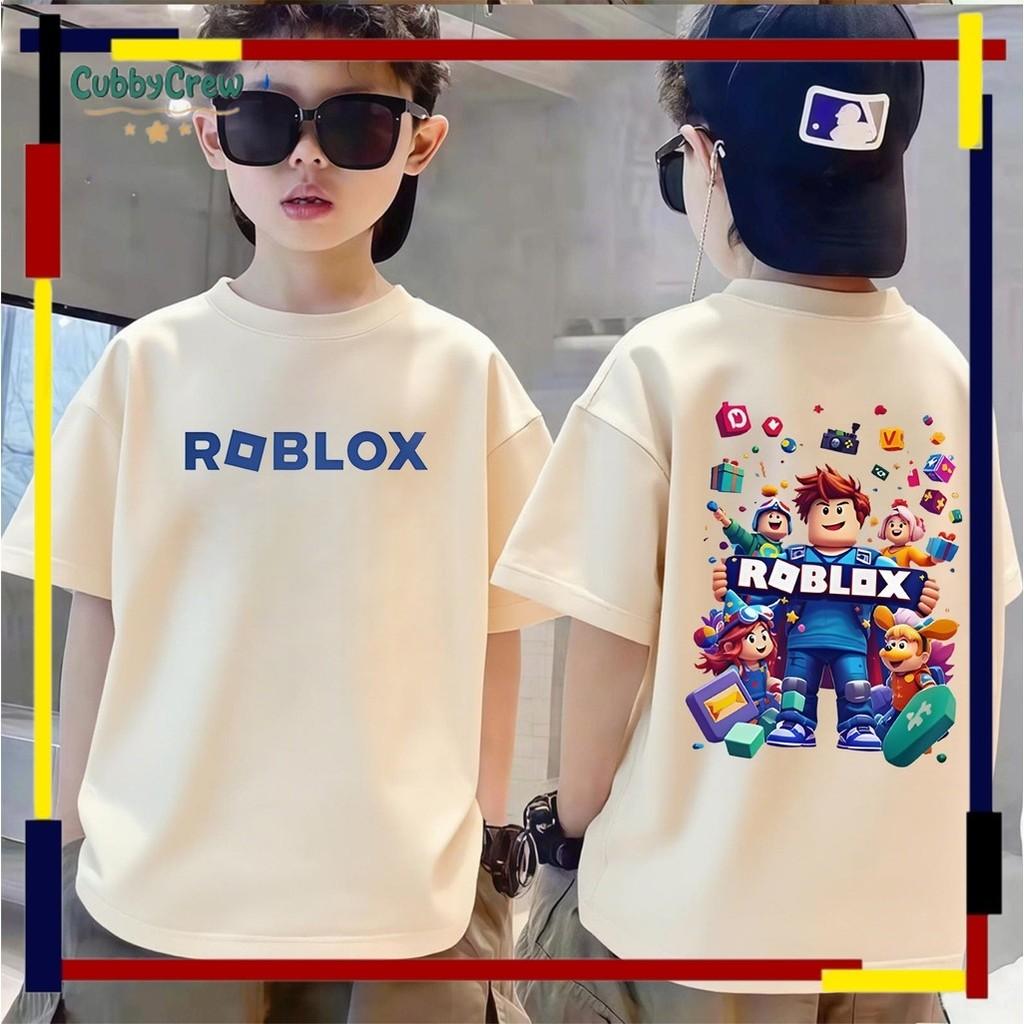 Brand new cool Roblox sport printed children's round neck top