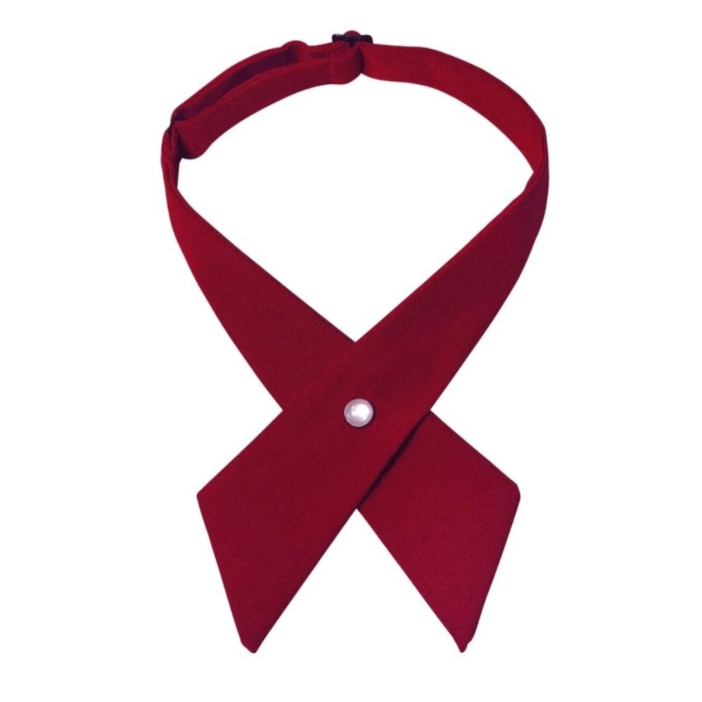 

Полиэстер Галстук-бабочка Крест JK Униформа Декор Воротник на шею Высокое качество Галстук для рубашки вино красного