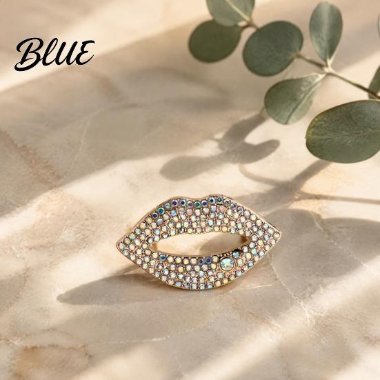 Outfit Embellishments Sexy Rhinestone Lip Brooch for Women Red Shape Lapel Women Pins Pin Clothing Accessory Suits Coats Scarves Shawls Bags
