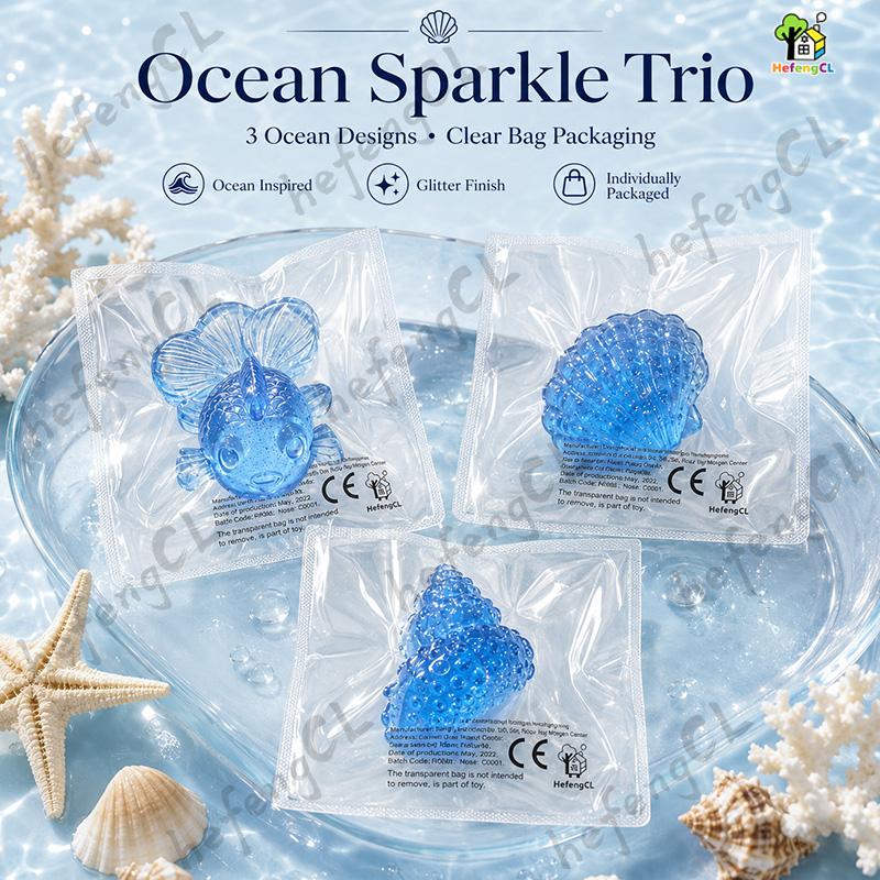 Ocean Glitter Knijpspeeltje Goudvis Schelp Spons Zacht TPR Fidget Speelgoed Draagbaar Hand Decompressie Speelgoed Kinderen Bureau Feest Cadeau