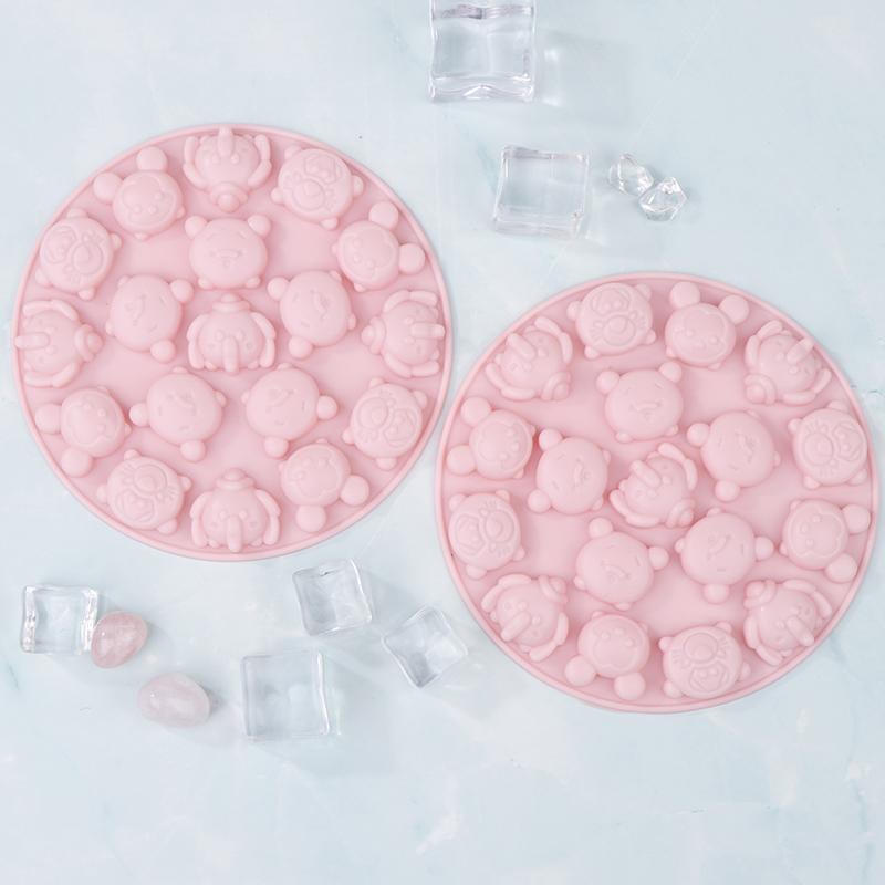 Cartoon Animal Silicone Mold Diy Cute Candy Chocolate Gummy Animal Ice Cube Non-Stick Moulds Kitchen Baking Mold