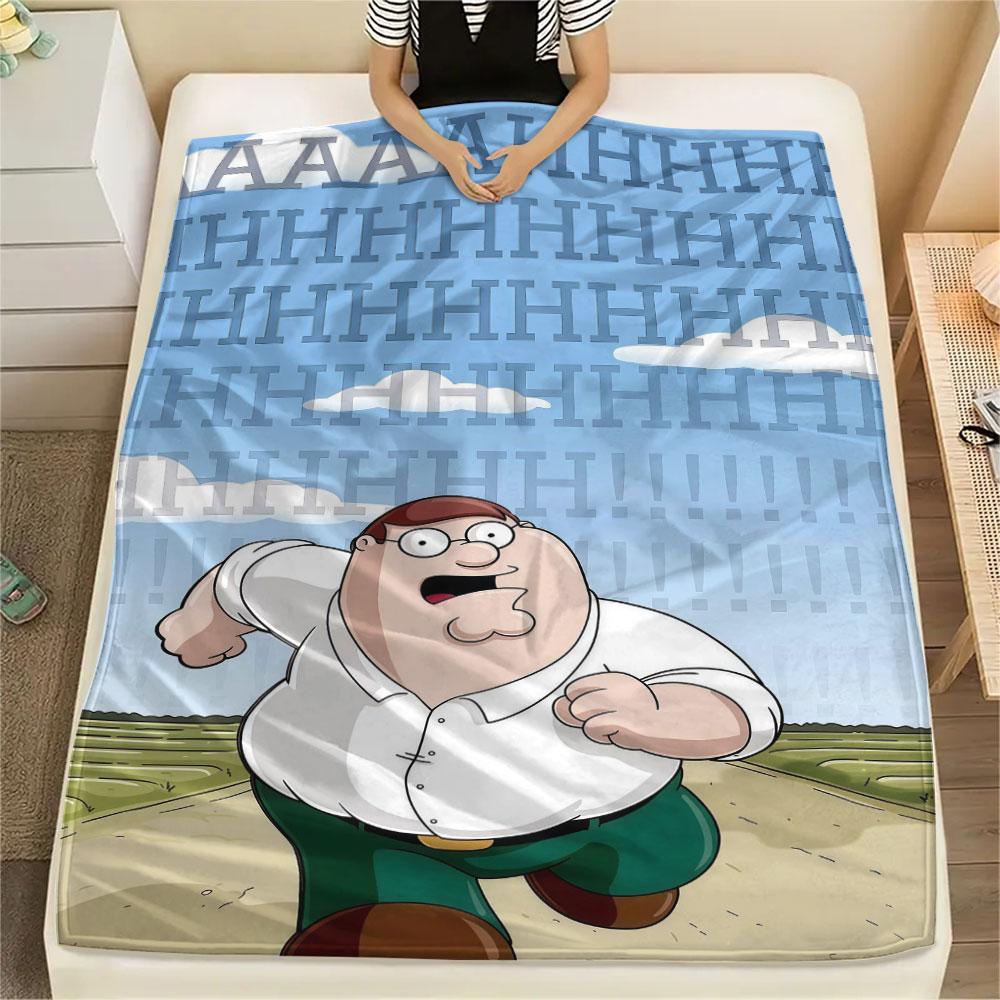 Peter Griffin Printed Flannel Blanket, soft throw for bedroom sofa, washable, fan merchandise, great gift.