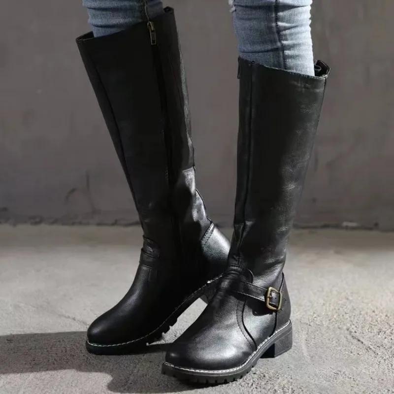 Winter New Style Boots Fashion Comfort Waterproof Classic Solid Color Long Boots Women's Over-the-Knee Boots Botas De Mujer