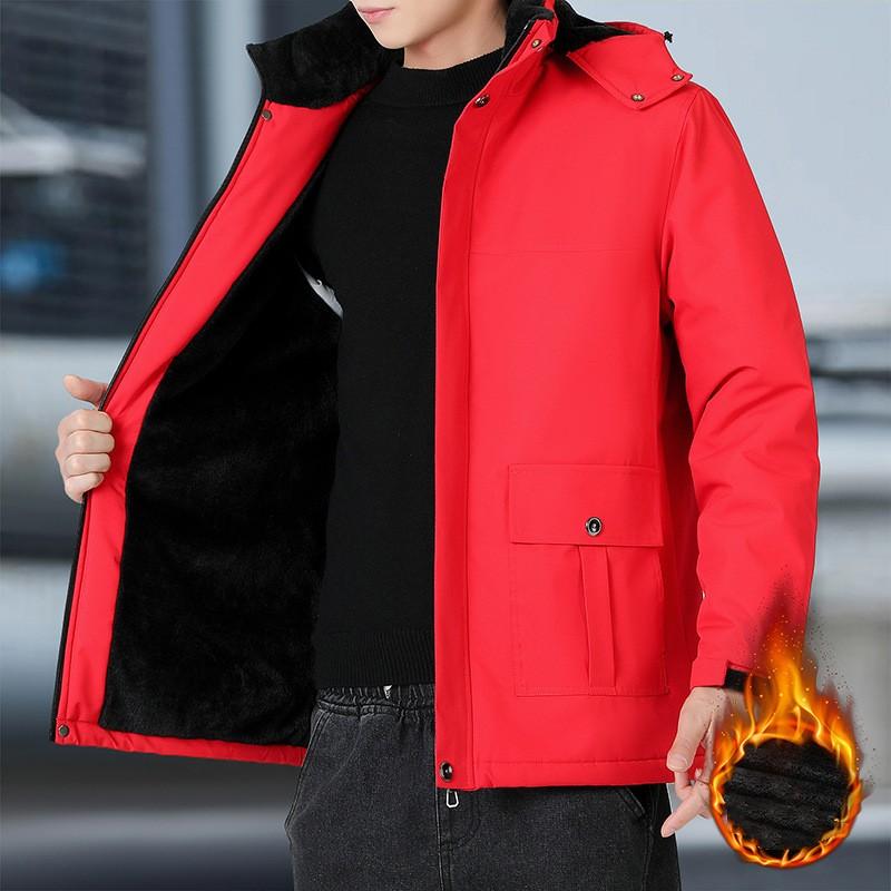 Parka Invernale da Uomo Impermeabile Caldo Taglie Forti Giubbotti Spessi con Cappuccio Largi Antivento