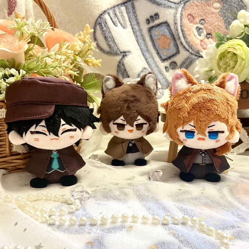 Bungo Stray Dogs Wan Plüschtier ca. 10 cm sitzend Anzieh-Charakterpuppe Anime Merchandise Niedlich Baumwolle Offiziell (D.)