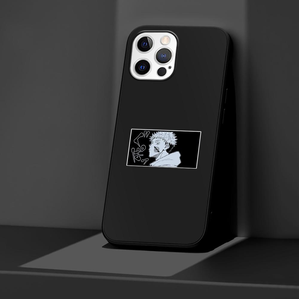 Phone Case for Apple iPhone 14 11 13 Pro Max 12 Mini XR 7 8 + SE 2020 XS 6 6s Plus 5 5s Cool Jujutsu Kaisen Silicone Black Cover