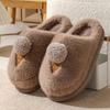 Winter New Cartoon Cotton Slippers Women's Indoor Thick-soled Home Fluffy Shoes Wear Warm Half-drag Cotton Shoes