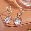 Kienl   Rose Gold Color Crystal Flower Long Earring For Women Glossy Big Natural Zircon Drop Earring Trend Daily Jewelry