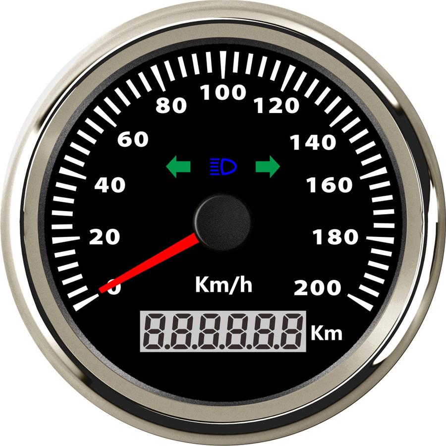 Universal 85mm LED Car Truck Motorcycle GPS Speedometer Odometer 200km/h Kph