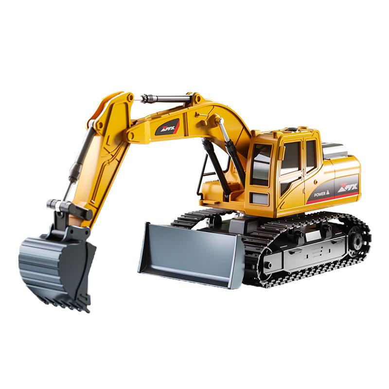 11-Channel Rechargeable Electric Alloy Excavator Bulldozer with Spray Simulations - Children's Engineering Toy