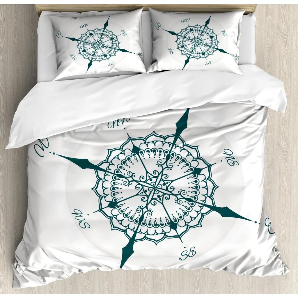 Nautical Bedding Set Full Size, Sailing Anchor Bed for Boys Teens,Ocea Comforter Cover Soft,Duvet Quilt Cover with 2 Pillowcases