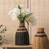 Hand-Woven Vintage Premium Vase Living Room Decor Faux Rattan Flower Vase Home Decor