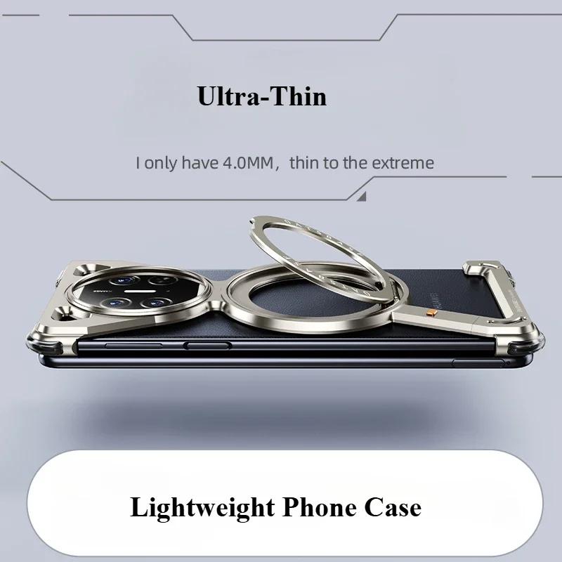 Oatsbasf Z Shape for Huawei MateX5 X3 Phone Case Metal Bezel-less Protective Case Shell w/ Magnetic Kickstand Wireless Charging