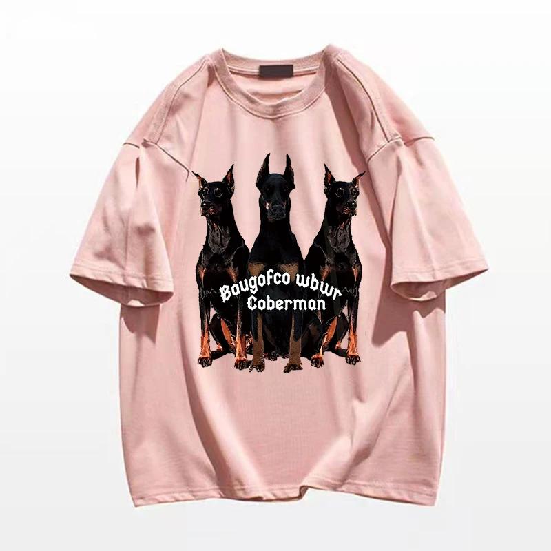 

Мужская Женская Детская Хип-хоп Футболка Оверсайз с Графическим Принтом Собаки Добермана Уличная Мода Хлопок Свободные Футболки Футболка Топы Бесплатная Блузка XXXXL