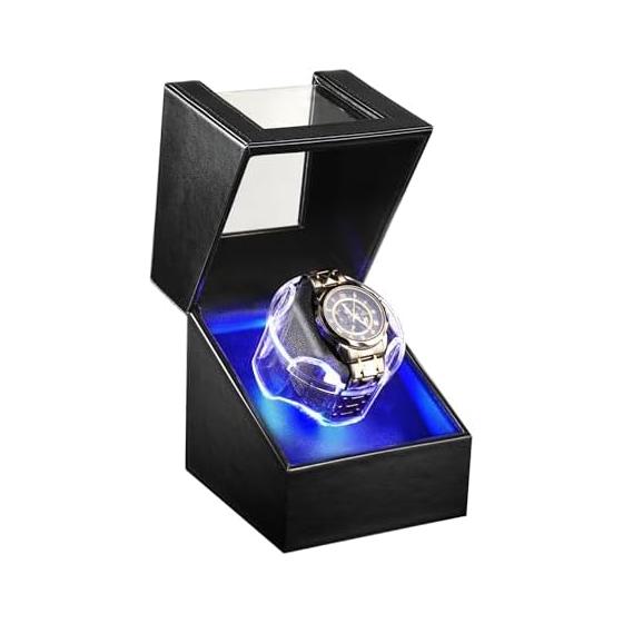 Winding machine (1 winder) (2 winder) Watch winder New automatic watch winder, can be used for all men s and women s watches (A01: Black 1+0B)