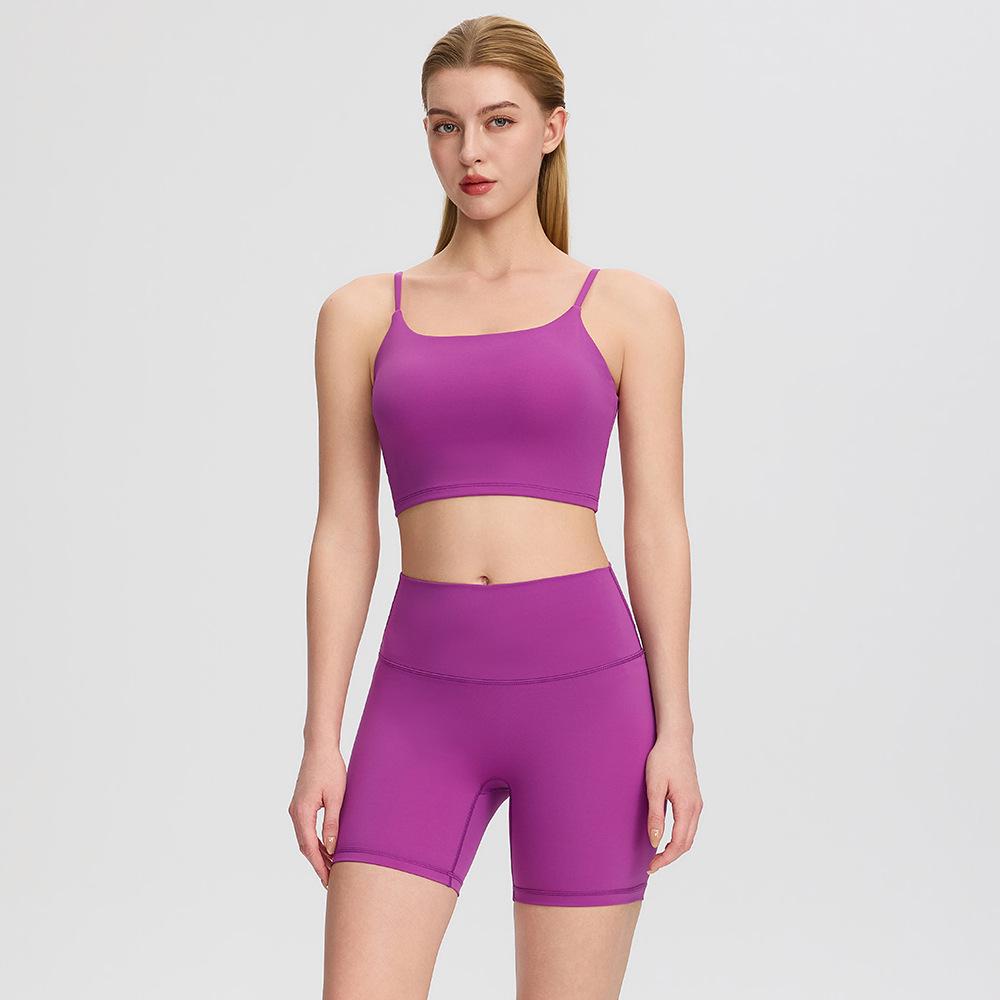 Women's Summer Yoga Set: High-Waisted Butt-Lifting Shorts & Padded Tank Top