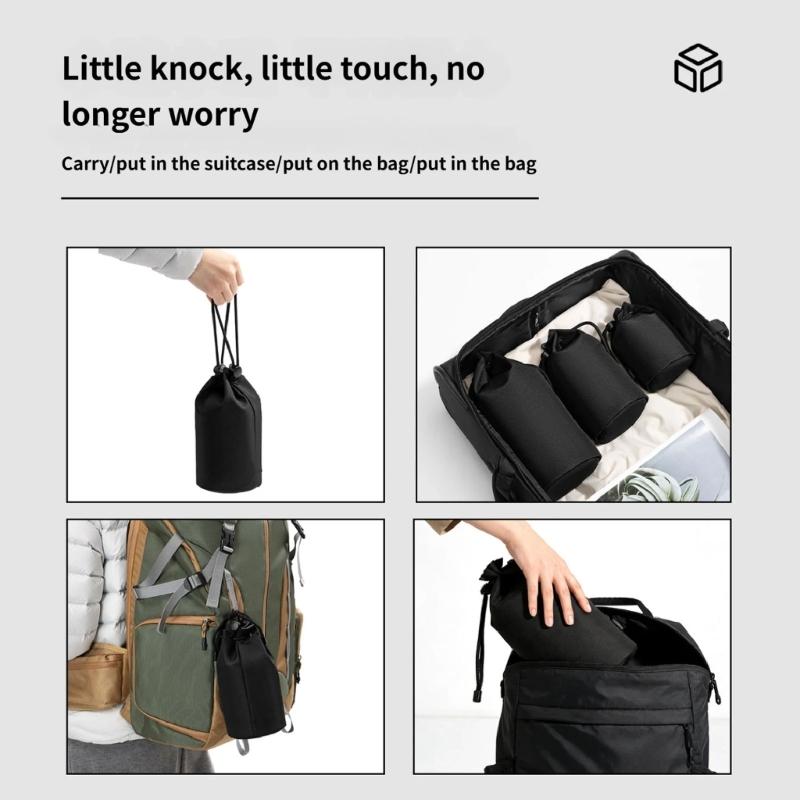 Lightweight Lens Bag Soft Waterproof DSLR Cover Case Storage Bag with Drawstring For Photography Accessories