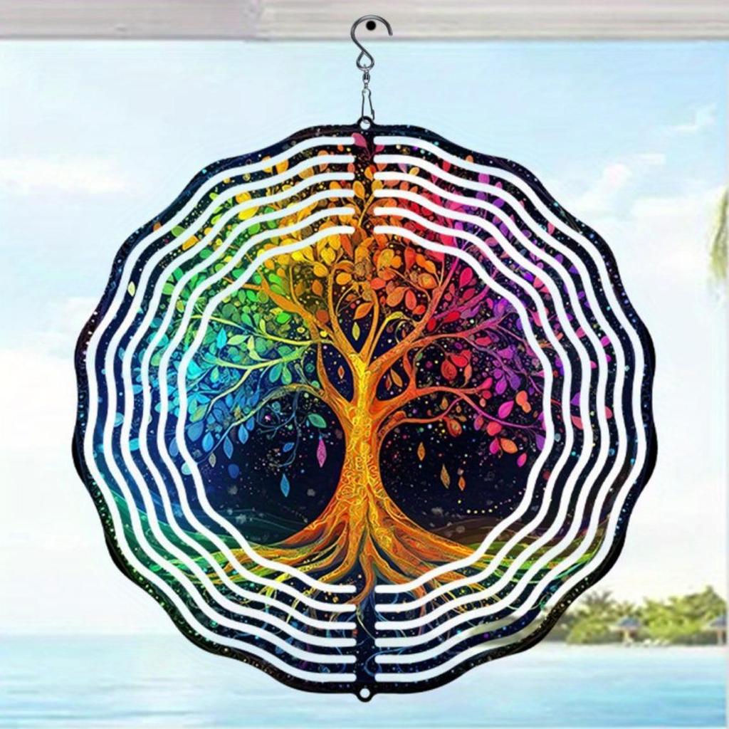 Colorful Tree of Life Wind Chime Outdoor Garden Decor with Soothing Sounds Perfect for Patio Thanksgiving Christmas Gifts