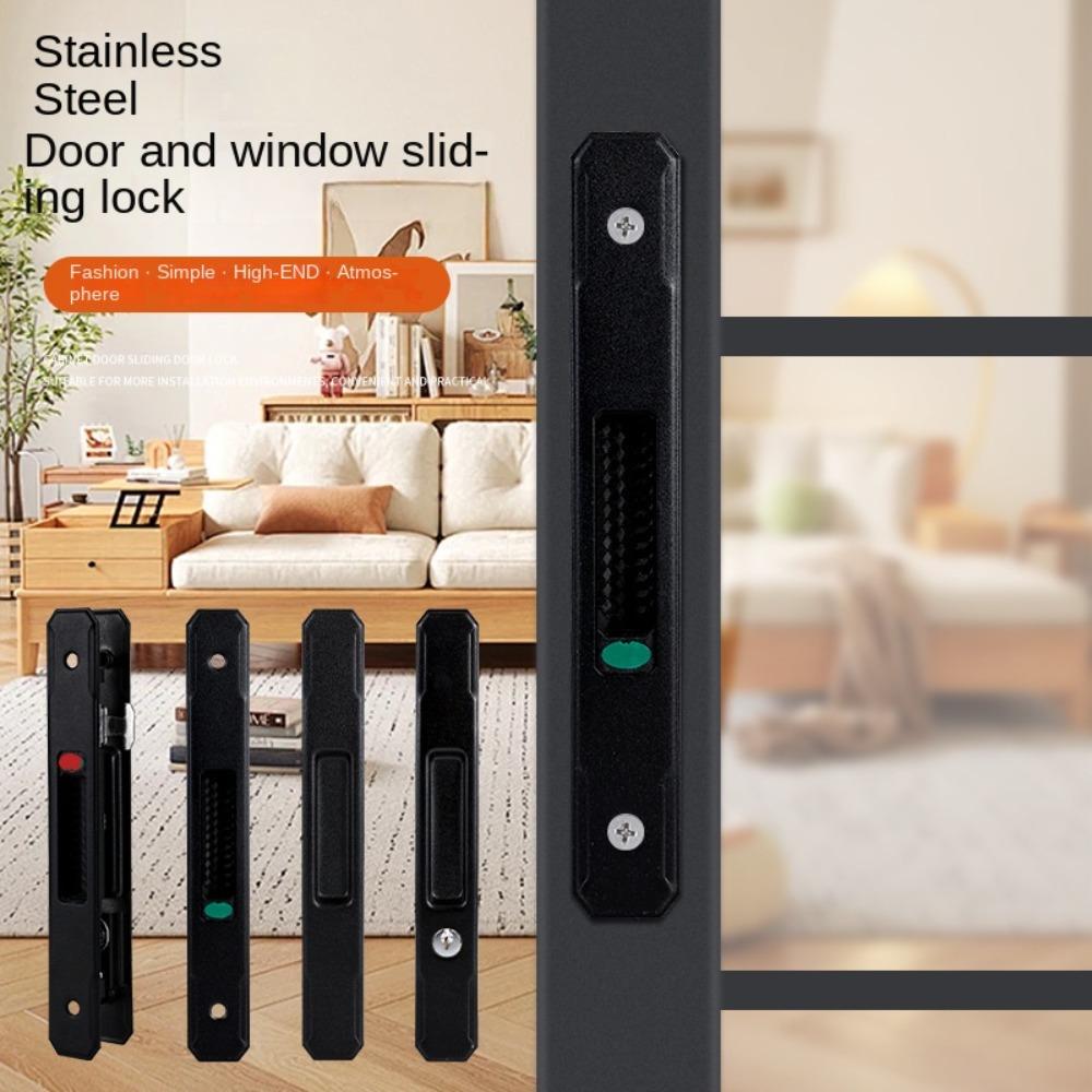 Stainless Steel Door Handle Lock Invisible Window Latch Durable Handle Lock Sliding Window