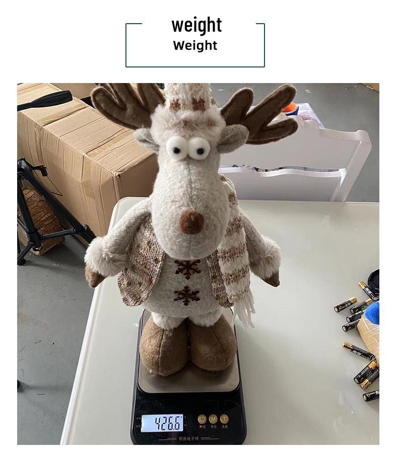 Telescopic Christmas Snowman and Knitted Reindeer Ornaments for Holiday Window Displays
