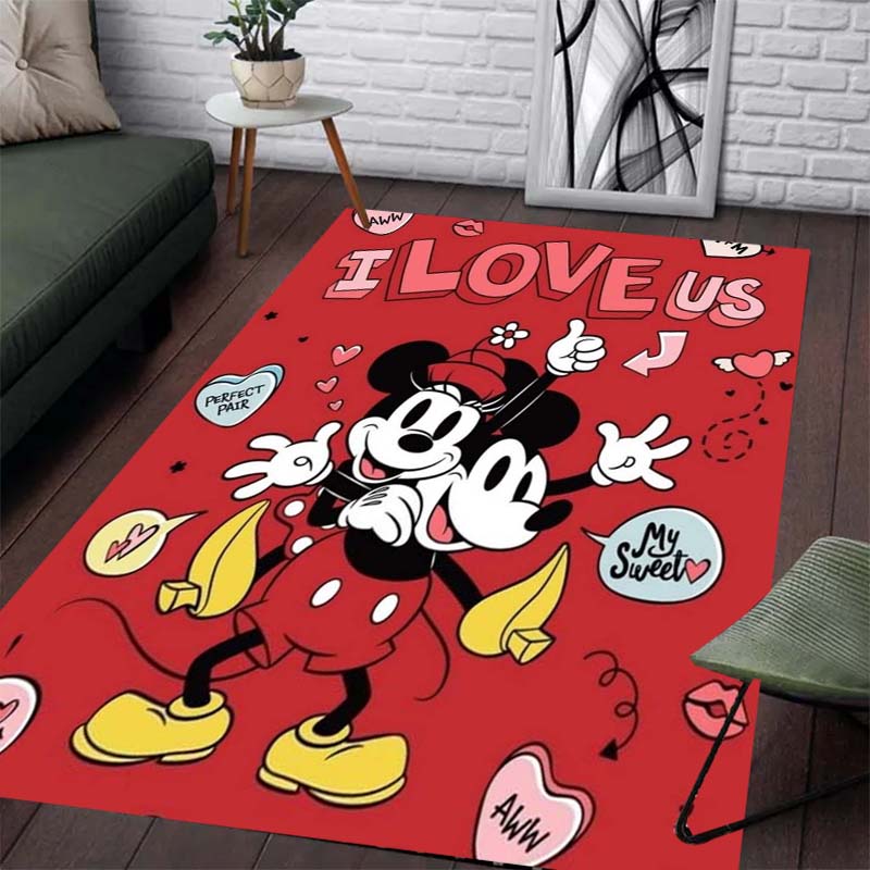 Minnie and Mickey Print Pattern Carpets - Anti-slip Kitchen MATS, Outdoor Carpets, Home and Bedroom Decorations, Birthday Gifts.