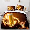 Purple Fire Tiger Duvet Cover Set 3D Print Wild Animals Queen King Size Bedding Set For Kid Boy Teen Comforter Cover With Zipper