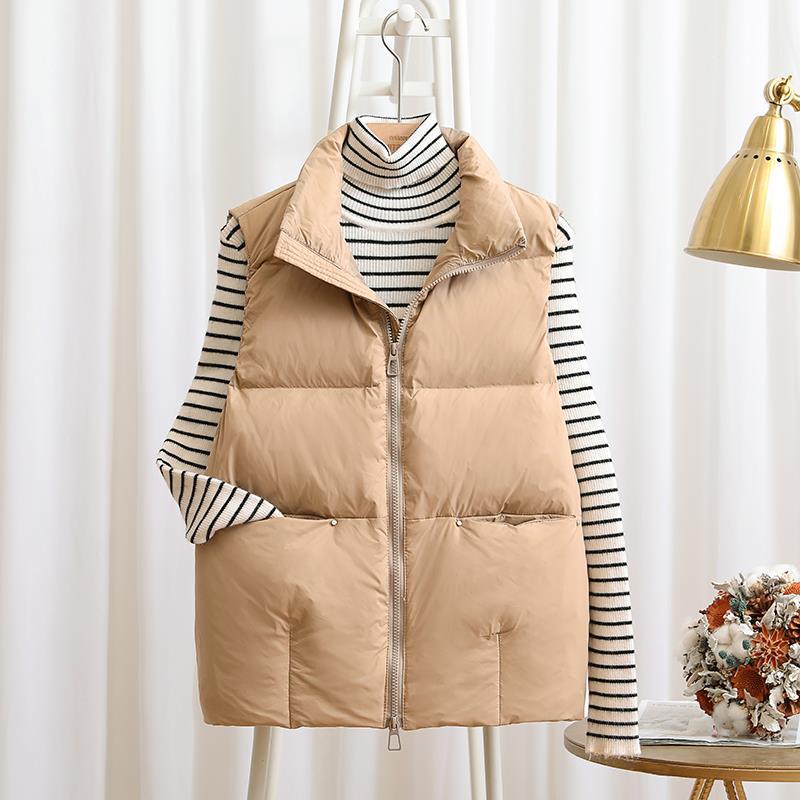 2023 Women's Trendy Loose Thickened White Duck Down Vest—Autumn/Winter Collection