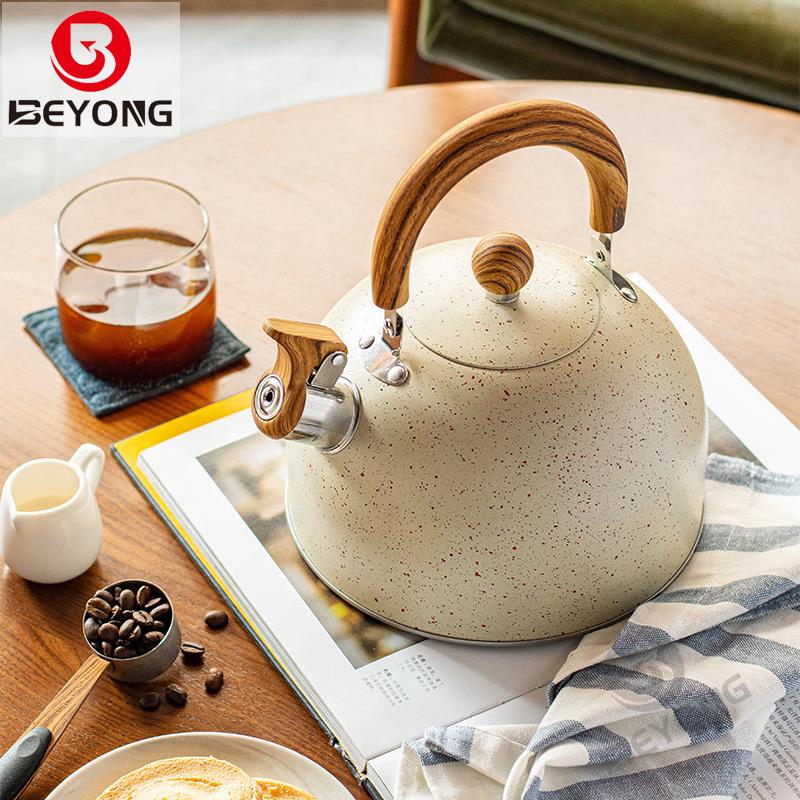 

Stainless Steel 2.5L White Dot Whistling Kettle for Hotel & Cafe