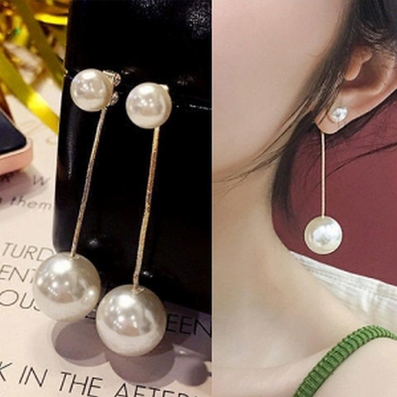 

Корейские длинные серьги-феи с жемчугом и бриллиантами - Элегантный и универсальный стиль знаменитостей