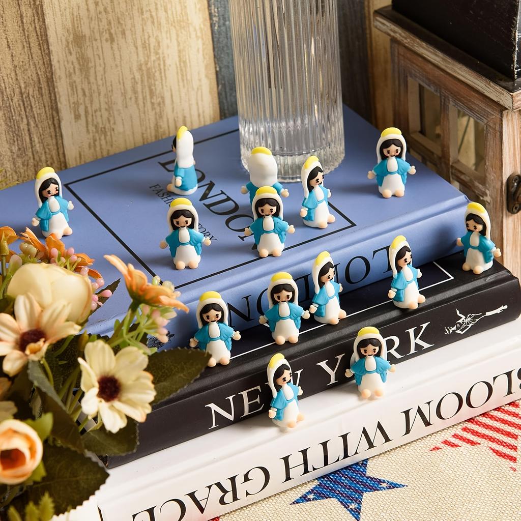10/30/50Pcs Mini Virgin Mary Figures Easter Jesus Loves You Jesus Toys School Religious Party Gifts Easter Egg Fillers Decors