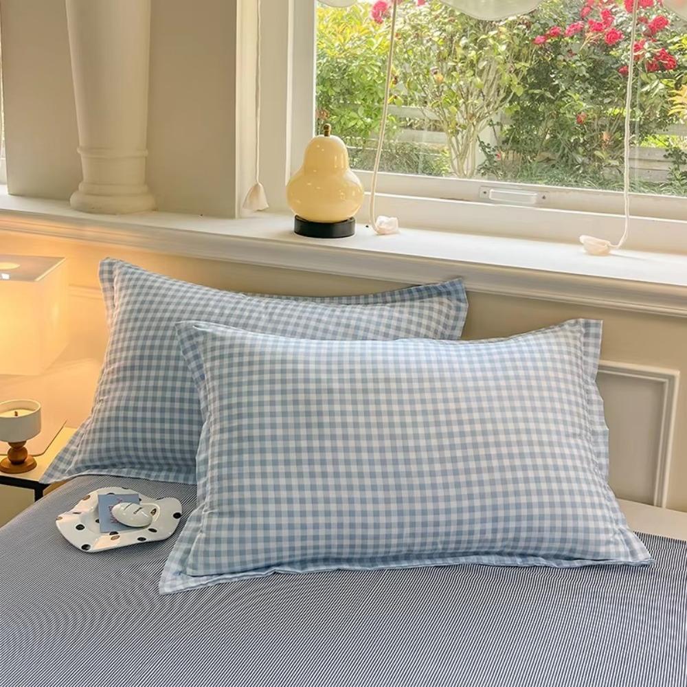 1 PCS Nordic 48x74cm Pillowcase Washed Cotton Colorful Stripe Bedding Pillow Cover Breathable Pillow Case Home Textile