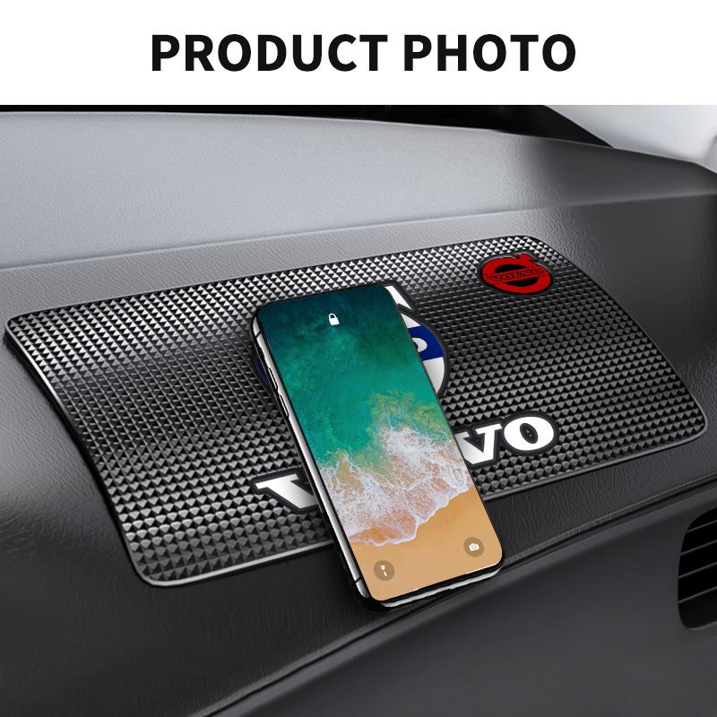 Tapete Antiderrapante de Silicone para Carro Painel Interno Emblema de Carro Almofada Adesiva Para Volvo Rdesign S80L XC60 XC90 S40 S60 S80 V40 V50 V60 V70
