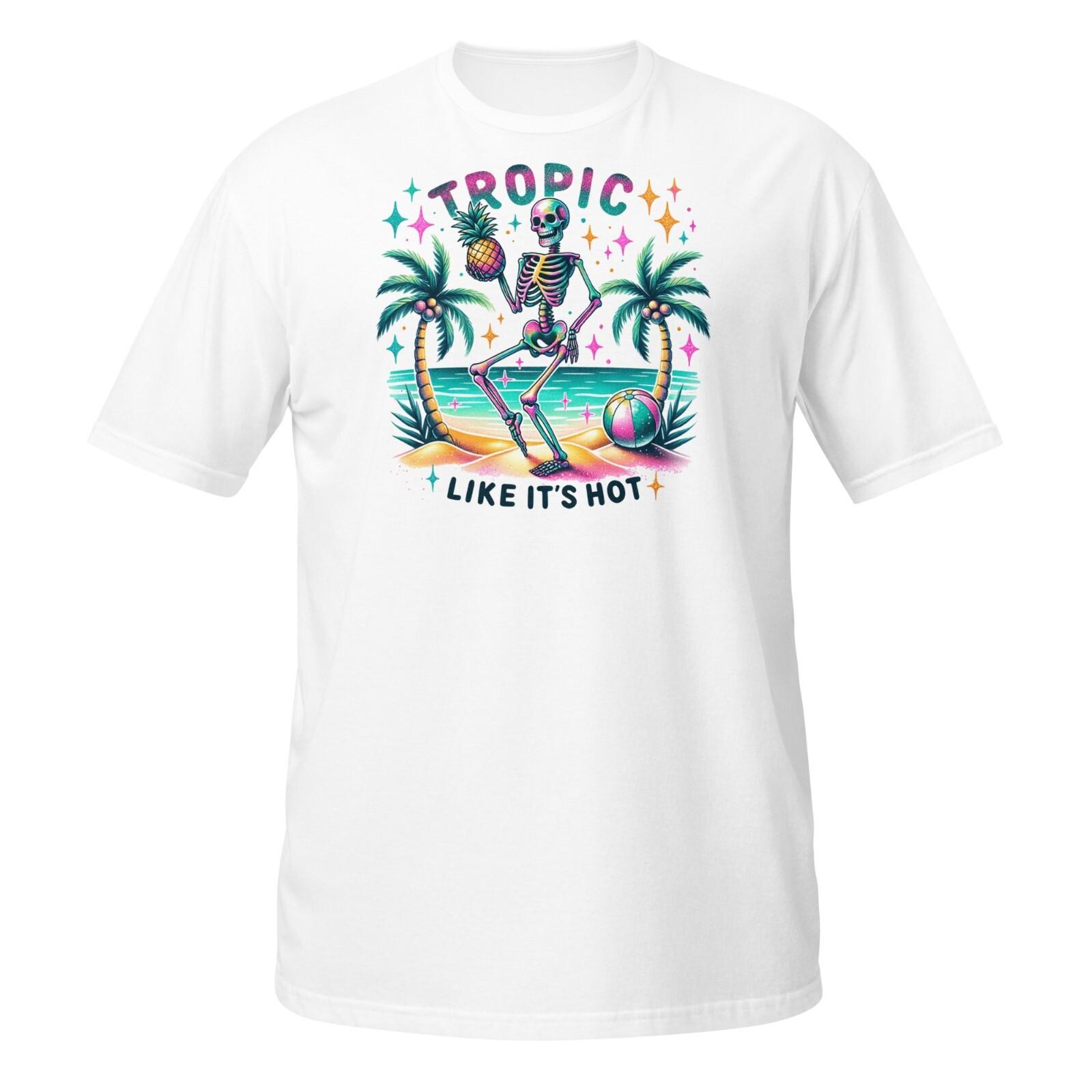 Футболка Tropic Like Its Hot Skeleton | Забавный пляжный дизайн с черепом | Летняя футболка S разноцветный