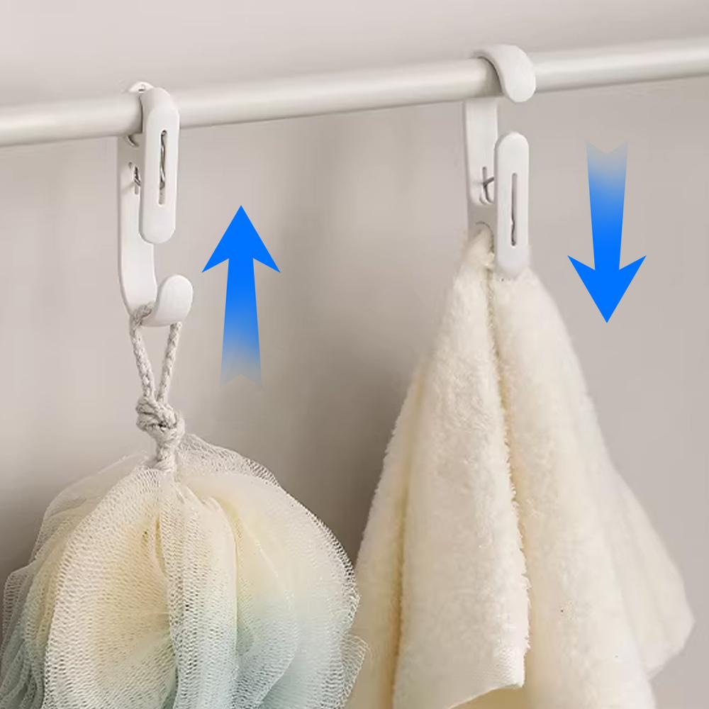 Multi-Purpose Hook Clothes Clip Plastic Clothes Hanger Beach Towel Rack Clothing Store Home Clothespins Socks Clip Hanging Hook